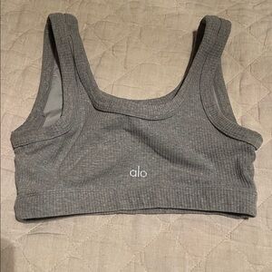 ALO Yoga Heather Gray Ribbed TopSz Small